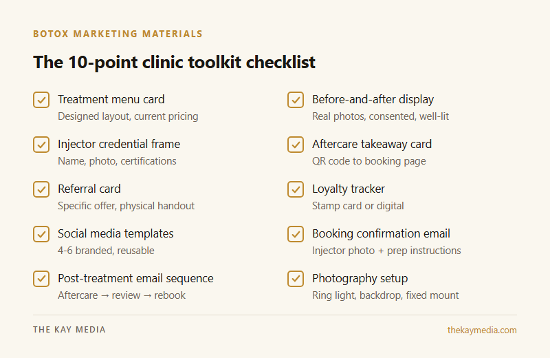 Botox marketing materials checklist - 10 essential items every clinic needs for treatment marketing