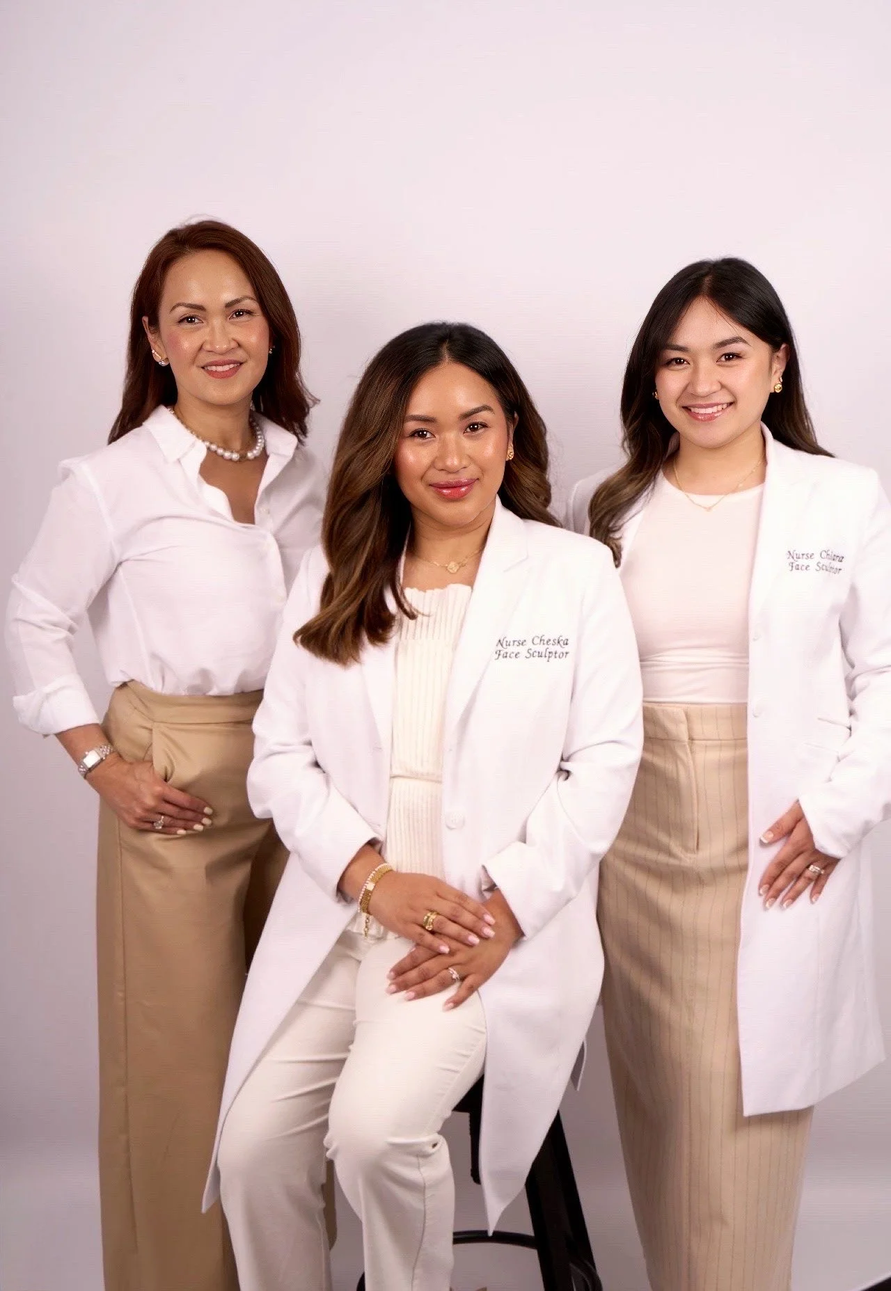 The Face Sculptor team, Nurse Cheska in the centre